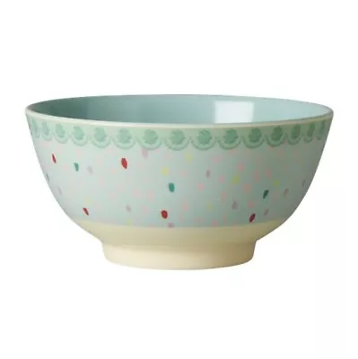 RICE Melamine Small Bowl In Mint Green Raindot Print • £5