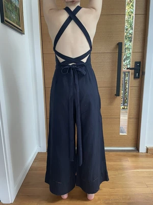 $30 • Buy Tiger Lily AU 12 Elegant Jumpsuit Lining Is 100% Cotton Navy Halter Neckline