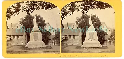 St Johnsbury Vermont VT - VIEW SOLDIERS MONUMENT & VILLAGE - Stereoview • $14.99