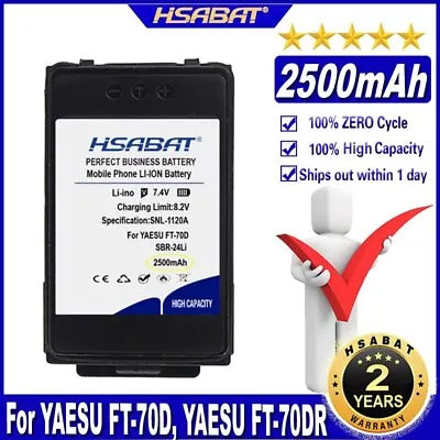 HSABAT SBR-24Li 2500mAh Battery For YAESU FT-70D FT70D FT70DR FT-70DR FT-70DS • $37.20