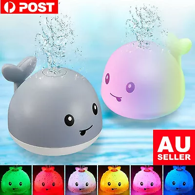 $15.69 • Buy Whale Automatic Water Spray Bath Toy With LED Lights Baby Bathroom Toy Kids Gift