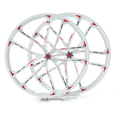 $123.50 • Buy 26  10 Spoke Rims MTB Mountain Bike Front & Rear Integrated Wheel Disc Brake Set