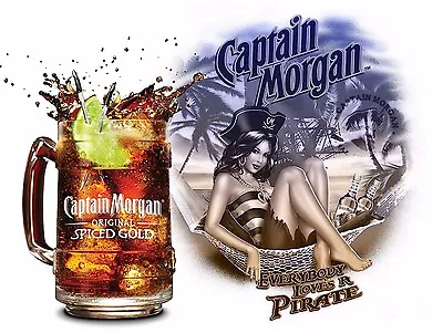 Captain Morgan Pirate Retro Metal Aluminium Vintage Sign Bar Pub Club Man Cave • £4.84