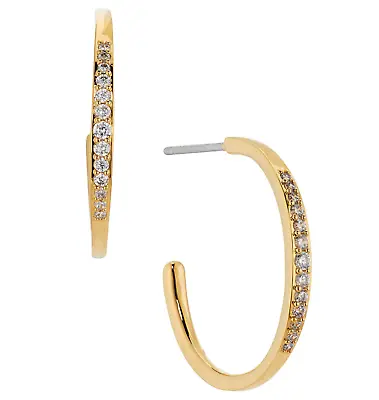 New Authentic Ava Nadri18k Gold Plated C-hoop Cubic Zirconia Earrings 1  Nwt • $24.42