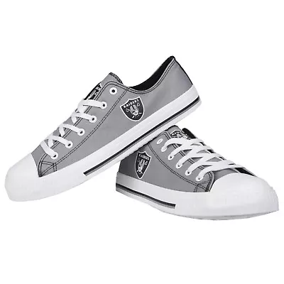 Oakland Raiders NFL Men's Low Top Logo Canvas Shoes FREE SHIP • $59.99