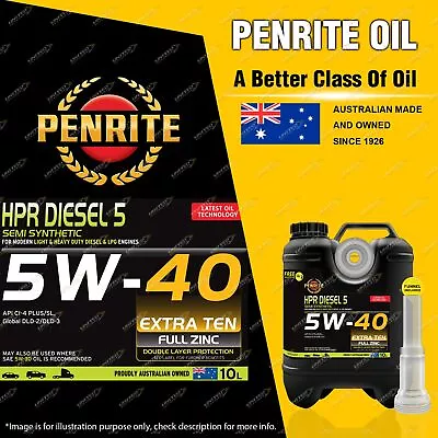 Penrite Semi Synthetic HPR Diesel 5 5W-40 Engine Oil Premium Quality 10L • $149.41