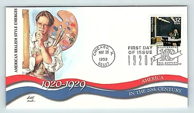 Chicago IL American Realism Style FDC Stamped Envelope Ed Hopper 1998  Fdc14 • $7