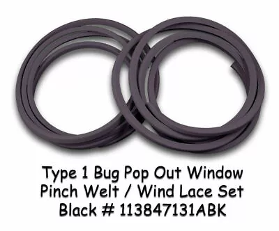 Vw Type 1 Bug 1956-1977 Black Popout Quarter Window Pinch Welt Wind Lace Kit • $28