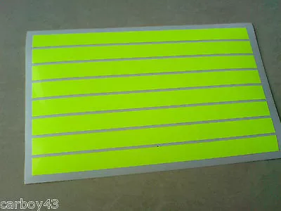 FLOURESCENT STRIPES Hi Viz Cycle Helmet Motorcycle Stickers 8 Off 150mm • £3.75