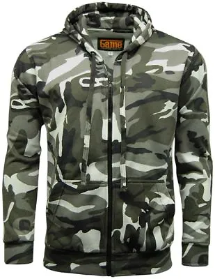 Camouflage Full Zip Hooded Fleece Hoodie Top • £16.95