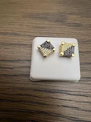 14K Gold-Plated Exquisite Micro Pave Cubic Zirconia Men & Women Stud Earrings • $30