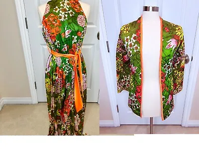 VTG 60's-70's Keyloun 12 Psychedelic Hawaiian Wide Leg 2 Piece Jumpsuit  Jacket • $157.50