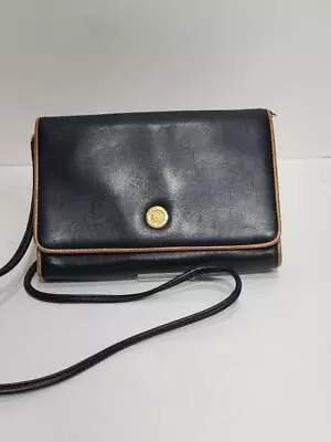 Vintage Celine Black Leather Shoulder Bag Clutch Bag AM276 • $171