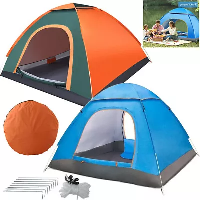 Pop Up Tent Automatic 3-4 Man Person Family Tent Camping Festival Shelter Beach • $33.59