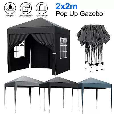 2m X 2m Pop Up Gazebo Black/Grey/Blue Waterproof Commercial Grade MarketStall • £49.99
