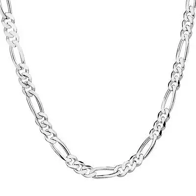 925 Silver Figaro Wave Snake Beads Chain Necklace For Women Mens16''-30'' Inch • $1.08