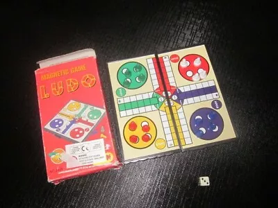 Magnetic Game Ludo Old Used Mini Traveller Pack Wear Tear • £3.99