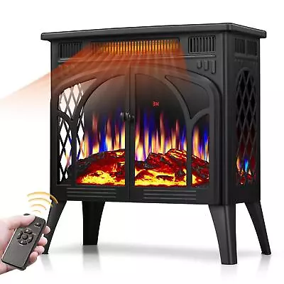 25  Retro Electric Infrared Fireplace Heater With 3D Real Flame Effect W/ Remote • $169.97
