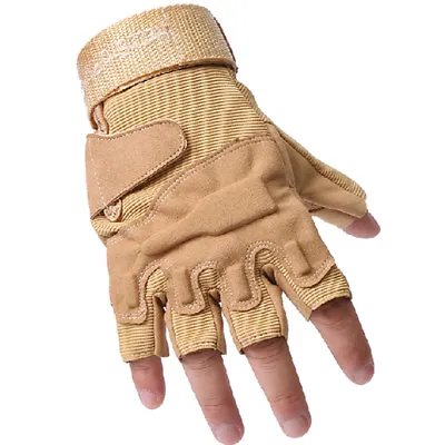 Tactical Fingerless Gloves Military Combat Shooting Half Finger Gloves For Mens • $11.89