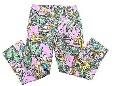 J.Crew Skimmer Floral Print Pants Womens Size 2 Pink Green • $20