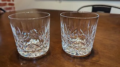 Waterford Crystal Lismore Scotch Whiskey Tumbler Glass Signed Set Of 2 FLAW • $35