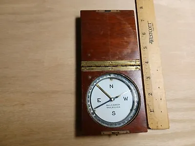 Vintage Nautical Compass Wood W& LE Gurley Troy NY USA OLD COMPASS LOT • $115
