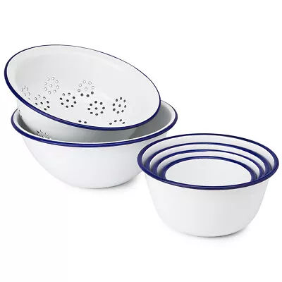 NEW Falcon Enamel Prep White & Blue Set 6pce • £52.60