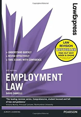 Law Express: Employment Law (Revision Guide) By Cabrelli David Book The Cheap • £3.49