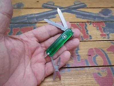 Victorinox Signature Translucent Green Swiss Army Knife 58mm • $18