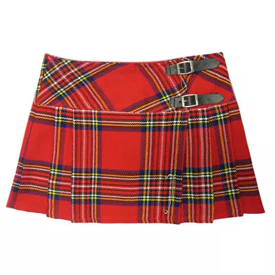 Viper London 13 Inch Red Tartan Micro Mini Kilt Skirt • $19.83