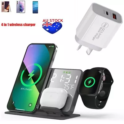 All In One Wireless Charger Fast Charging Dock For Mobile Phone Android Apple 14 • $38.99