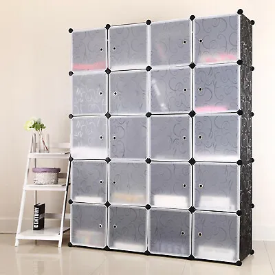 £54.99 • Buy 20 Cube Plastic Storage Wardrobe Clothes Organizer Cupboard Closet Cabinet DIY