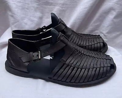 Zara Man Leather Gladiator Jesus Sandals Size Uk 10.5 Eu 45 • £38