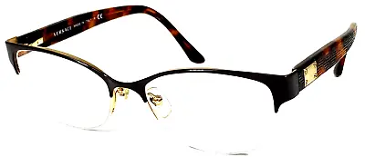 VERSACE MOD.1222 1344 Italy Dark Brown/Tortoise Eyeglasses Frame 53-17-140 • $72