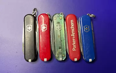 Lot Of 5 Victorinox Classic Sd Swiss Army Knives - Multi Colors And Logos • $25