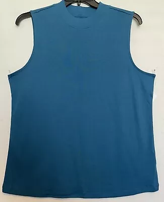 CJ Banks Size 1X 2X 3X Dark Teal Mock Turtleneck Top Sleeveless NWT • $14.99