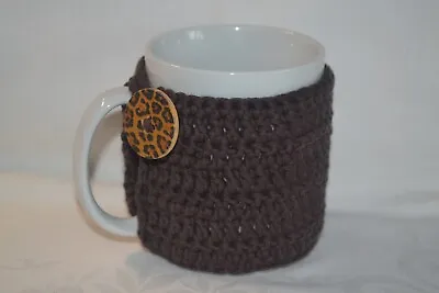 £5.50 • Buy Crochet Mug Cosy Mug Wrap Mug Hug Brown 100% Organic Cotton Hygge OOAK Ver. 40