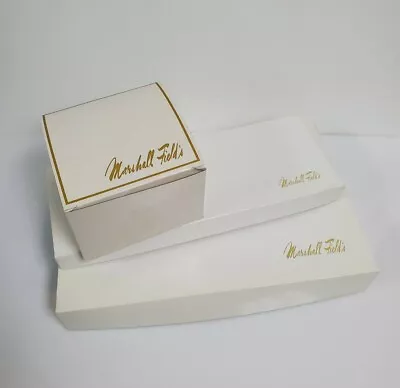 Lot Of 3 Marshall Field's Gold Logo White Paper Gift Boxes  • $29.99