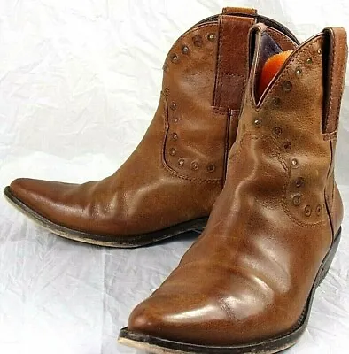 Miss Sixty LAURA Wos Boots Ankle EU 36 M Brown Leather Western Pointy Toe 1027 • $17.99