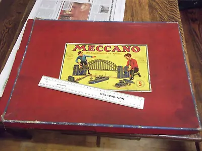 £17.99 • Buy Meccano Empty Box - No.5 Set - Good Condition - Needs A Clean - 1941 ?