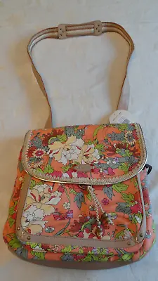 Sakroots Convertible Backpack/Messenger Crossbody Peach Floral Artist Circle NWT • $51.39