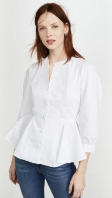 $155.73 • Buy Alexa Chung Herringbone Cotton-blend Peplum Top,12