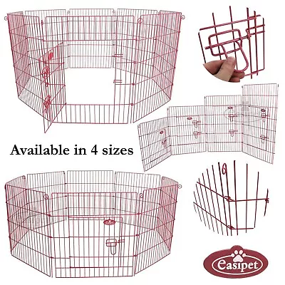 £36.99 • Buy Pink Pet Dog Pen Puppy Rabbit Foldable Metal Playpen Enclosure Run Cage Easipet