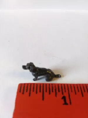 Vtg Black Teeny Tiny Dollhouse Miniature Metal Dachshund/ Wiener Dog Figurine • $12.99