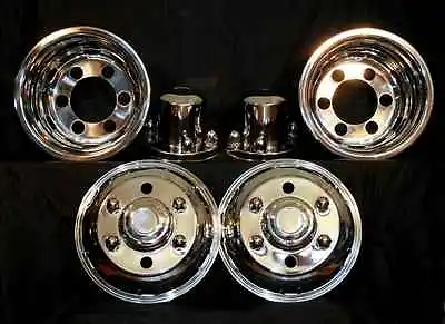 Chevy Gmc W3500 W4500 Wheel Simulators 16  6 Lug Cabover Bolt On Stainless Dualy • $279.99