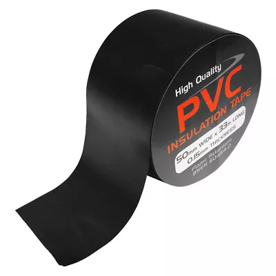 50mm Wide Black PVC Tape 2  Electrical Insulation Tape • £7.50