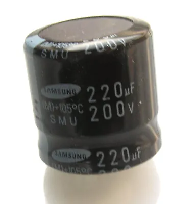 Samsung SMU Electrolytic Capacitor 220uF 200V 105'C Snap In OL0075A • £8