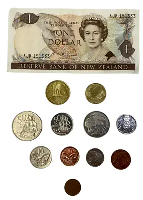 New Zealand Dollar Coin Collection - 2 Dollar To 1 Cent - 11 Coins Total • £6.99