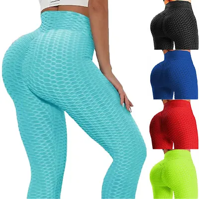 £6.88 • Buy Womens Yoga Gym Anti-Cellulite Leggings High Waisted Fitness Butt Lift Pants P28