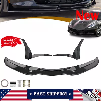 For Corvette C7 Z06 Z51 Stingray 2014-2019 Front Lip Splitter + Side Winglets US • $229.99